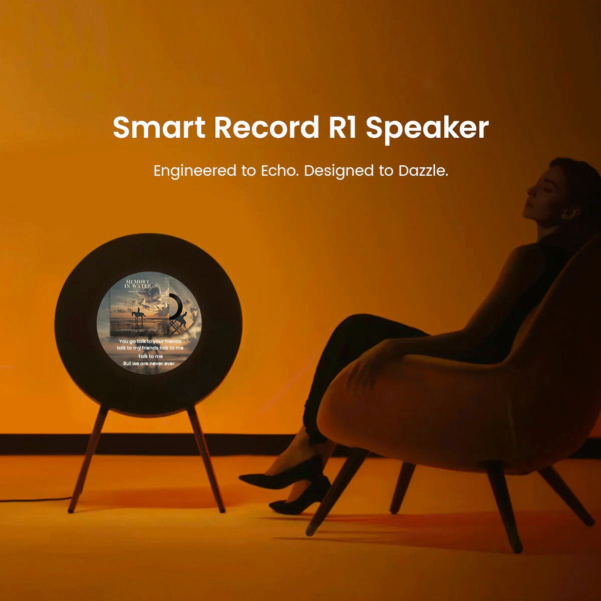 Record-Inspired Bluetooth Speaker with Lyrics Display