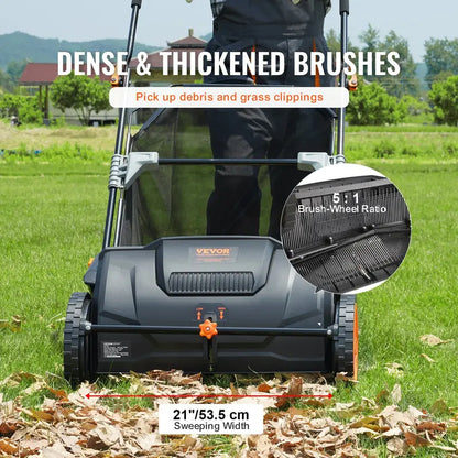 21-Inch Push Lawn Sweeper with 3.5 cu. ft. Collection Bag